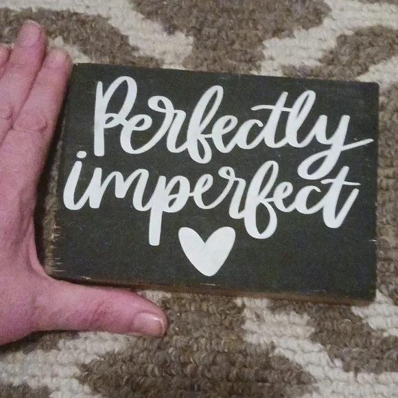 Shelf sign that is perfect accessory for any home. Handmade, Black white letters - Picture 2 of 3